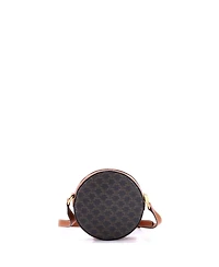 Pre-Owned Celine Round Purse on Strap Triomphe Coated Canvas