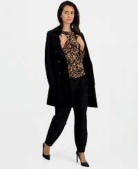 Bar Iii Women's Leopard-Print Ruched Mesh Top, Macy's Exclusive