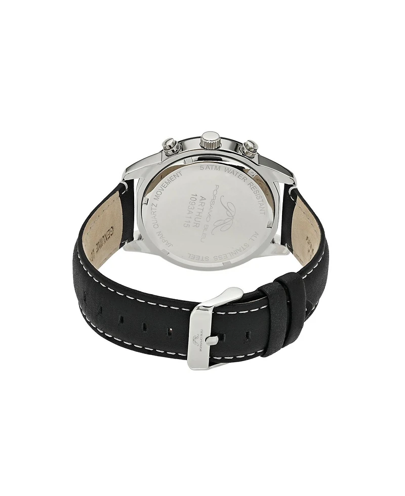 Porsamo Bleu Men's Arthur Genuine Leather Band Watch 1093AARL