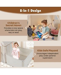 Slickblue 2-in-1 Kids Play Tent with Playpen and Yard Playhouse