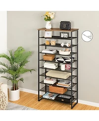 Slickblue 10-Tier Shoe Rack 29.5" Long for 36-40 Pairs Shoes
