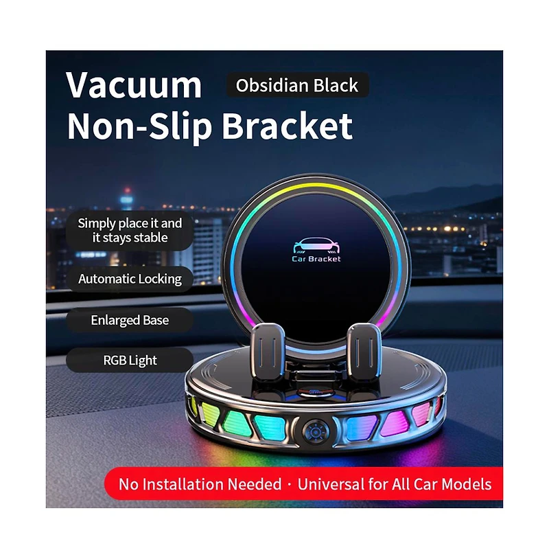 Artudatech 15W Wireless Car Charger - Auto-Clamping, 360degree(s) Rotation and Rgb Light