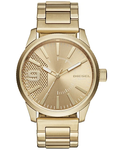 Diesel Men's Rasp Gold-Tone Stainless Steel Bracelet Watch 46x53mm DZ1761