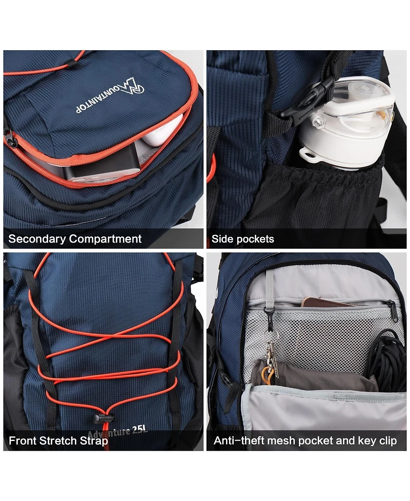 Mountaintop Hiking Backpack 25 Liter Camping Backpack Men Women Hiking Daypack Lightweight Travel Backpack for Climbing
