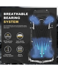 Mountaintop 50 Liter Internal Frame Hiking Backpack with Rain Cover Outdoor Camping Backpack for Men Women