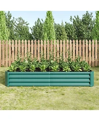 Streamdale Furniture 2PCS Green 6x3x1ft Metal Raised Rectangle Garden Planter Beds