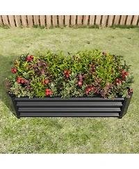 Streamdale Furniture 4x2x1ft Metal Raised Garden Bed for Flowers Vegetables and Herbs