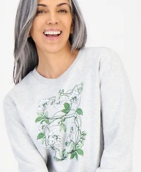 Style & Co Women's Winding Floral Fleece Long-Sleeve Graphic Sweatshirt, Macy's Exclusive