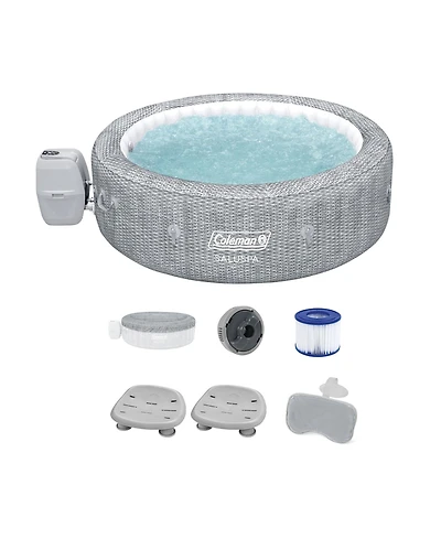 Coleman Sicily Inflatable AirJet Hot Tub with 2 SaluSpa Seat and Headrest Pillow