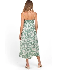 Pinkblush Maternity Light Olive Floral Sleeveless Midi Dress