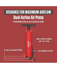 Coleman EasyFlate Dual-Action Manual Air Pump, Hand Pump Inflator with Adapters