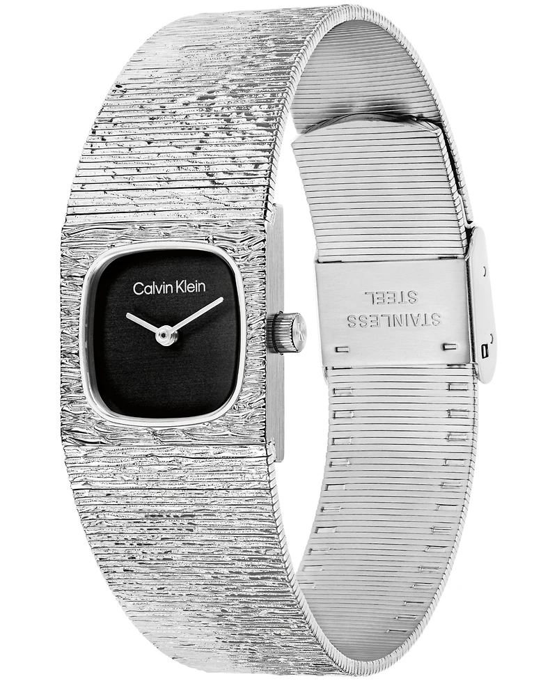 Calvin Klein Women's Sophisticated Square Silver-Tone Stainless Steel Mesh Bracelet Watch 20mm