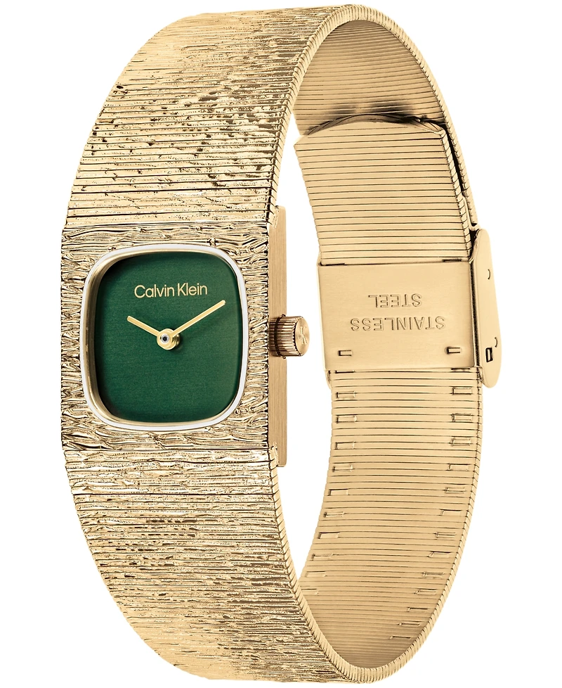 Calvin Klein Women's Sophisticated Square Gold-Tone Stainless Steel Bracelet Watch 20mm
