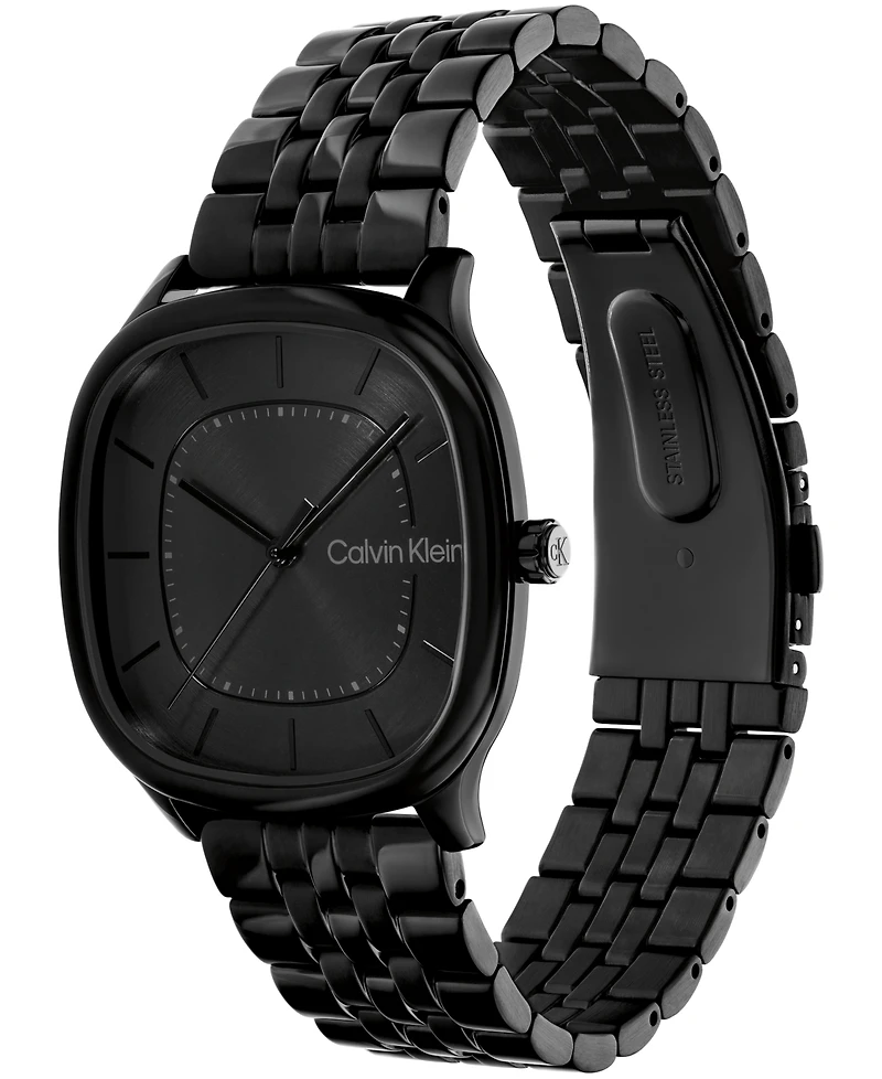 Calvin Klein Men's Ck Shape Black Ip Stainless Steel Bracelet Watch 37mm