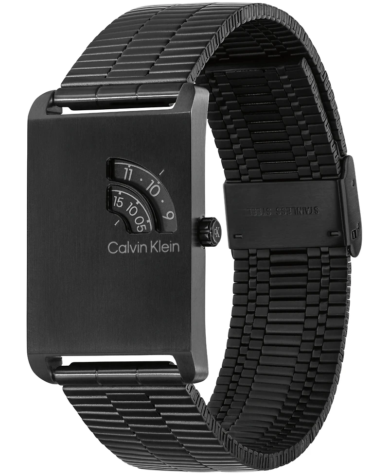 Calvin Klein Men's Dapper Black Ip Stainless Steel Mesh Bracelet Watch 24mm