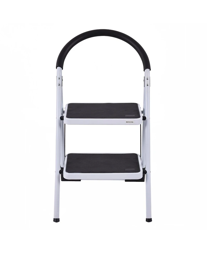 Costway 2 Step Ladder Folding Stool Heavy Duty 330Lbs Capacity Industrial Lightweight