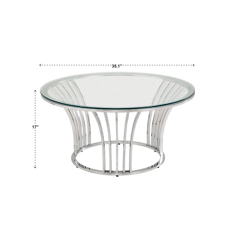 iNSPIRE Q Chrome Finish Coffee Table With Glass Top