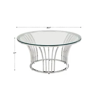 iNSPIRE Q Chrome Finish Coffee Table With Glass Top