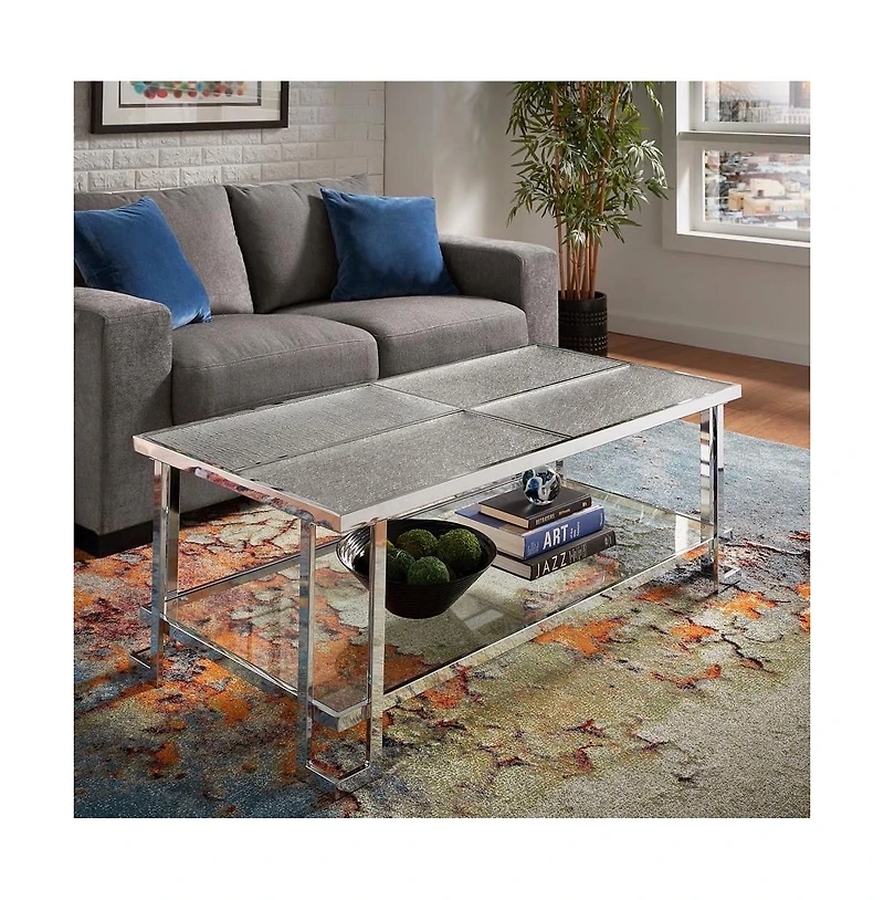iNSPIRE Q Coffee Table With Textured Glass Top