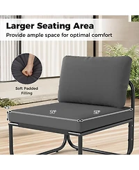 Sugift 4-Piece Metal Frame Outdoor Sofa Set with Padded Cushions
