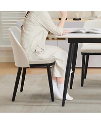 gaomon Set of 2 Modern Upholstered Dining Chairs, Thick Cushions And Solid Wood Legs Seating for Kitchen & Dining Room