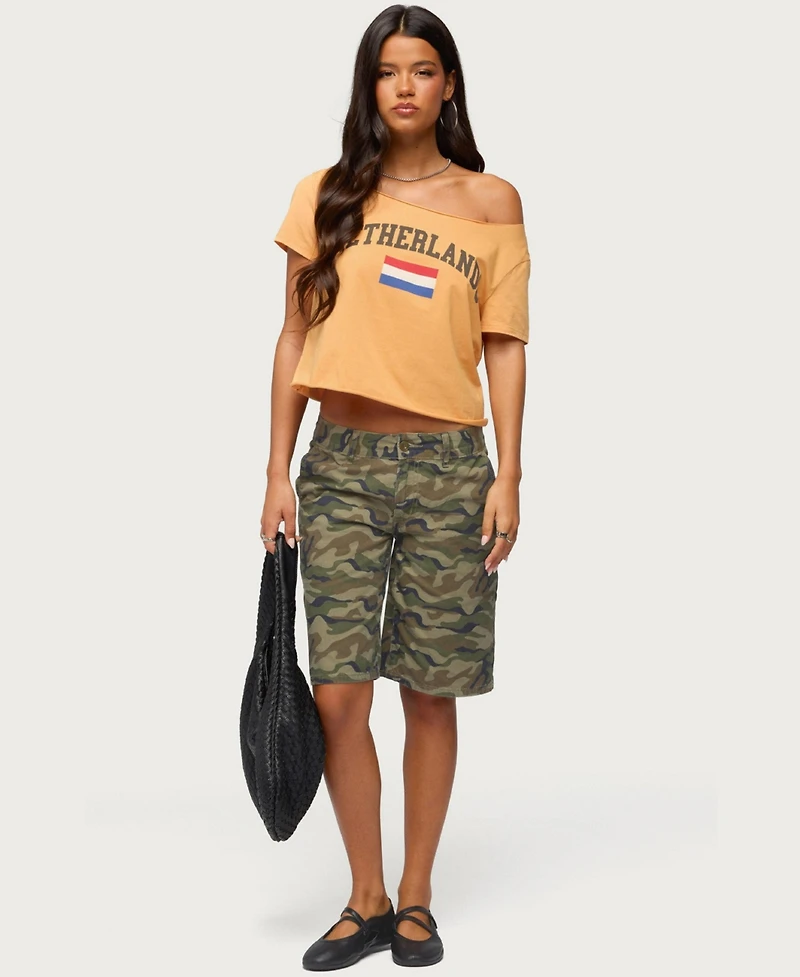 Edikted Women's Netherlands Off Shoulder T Shirt