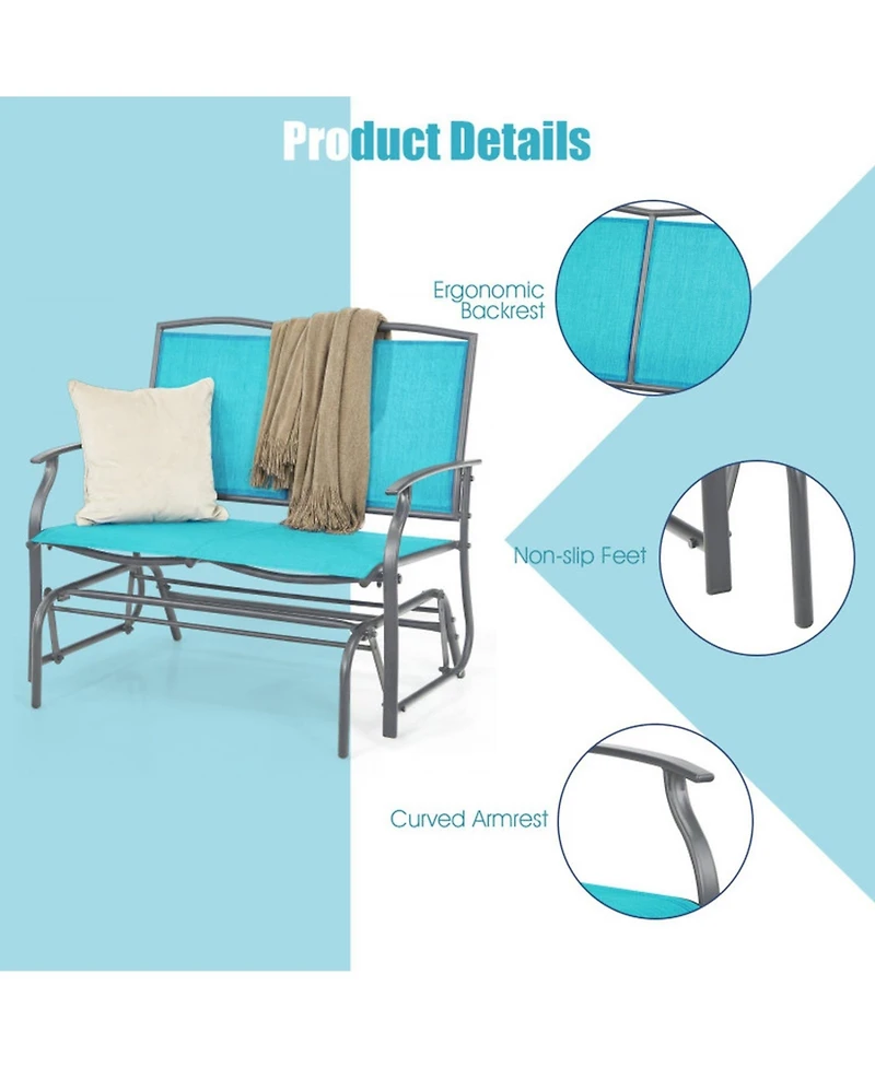 Sugift Iron Patio Rocking Chair for Outdoor Backyard