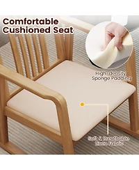 Gouun Cushioned Rocking Chair with Slatted Back and Curved Armrests