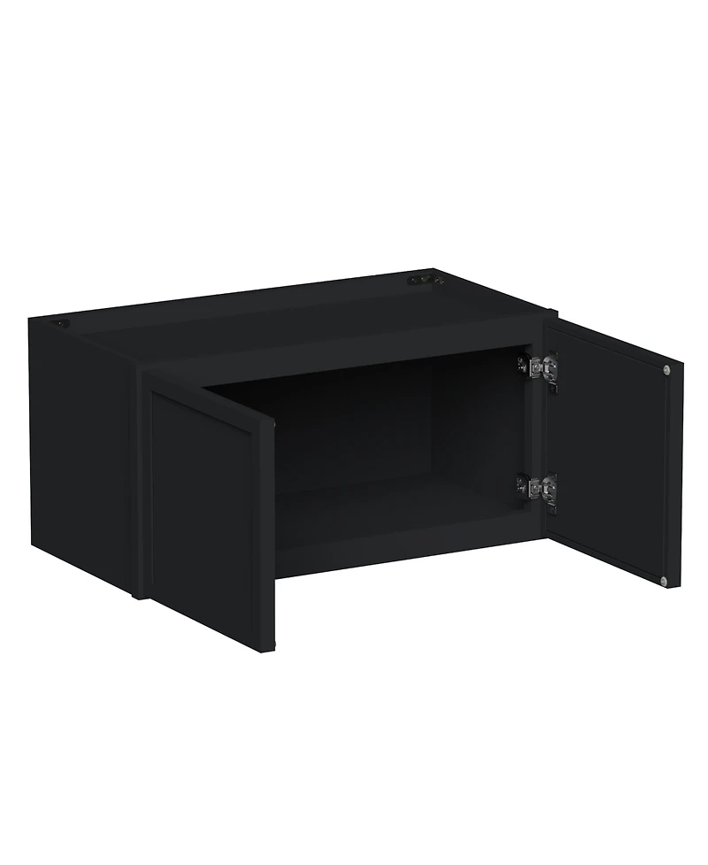 Boyel Living Double Door Short Wall Cabinet, Ready to Assemble Kitchen Cabinet with Solid Wood Frame