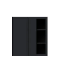 Boyel Living 30 Inch Height Standard Corner Wall Cabinets, Ready to Assemble Kitchen Cabinet with Solid Wood Frame, Soft-Close Slides and Hinge