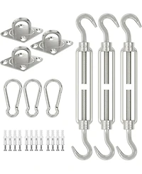 gaomon Shade Sail Hardware Kit, 6 Inch Outdoor Sun Sail Accessories, 304 Stainless Steel Turnbuckles and Brackets for Triangle Sails