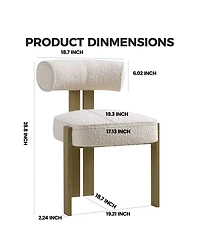 gaomon Set of 2 Modern Plush Boucle Upholstered Dining Chairs