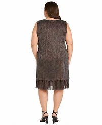 R & M Richards Plus Scoop Neck Dress Open Front Jacket, 2-Piece Set