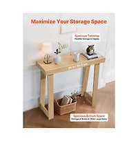 Sugift 36 Inch Console Table Modern Desk Behind the Couch Wooden Rectangle