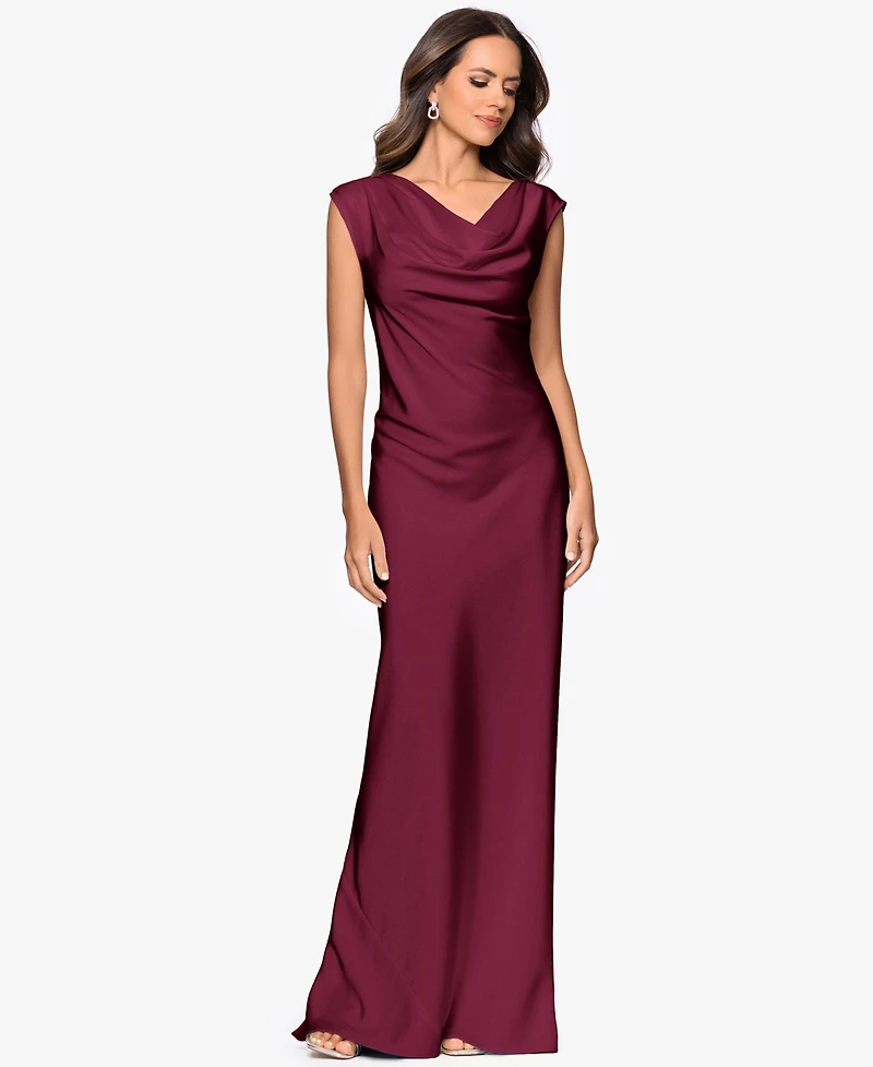 Betsy & Adam Petite Cowl Neck Gown