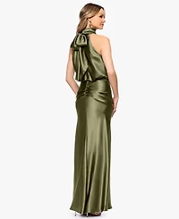 Betsy & Adam Petite Halter Neck Gown