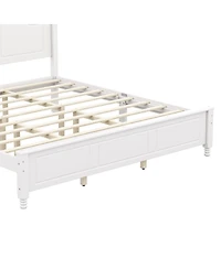 Streamdale Furniture King Size Retro Wave Platform Bed Frame with Wooden Slats
