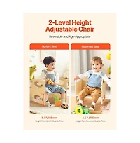 Sugift Montessori Weaning Table and Chair Set, Wooden Toddler Activity Table for Ages 1-5, Adjustable Height Reading Eating Chair