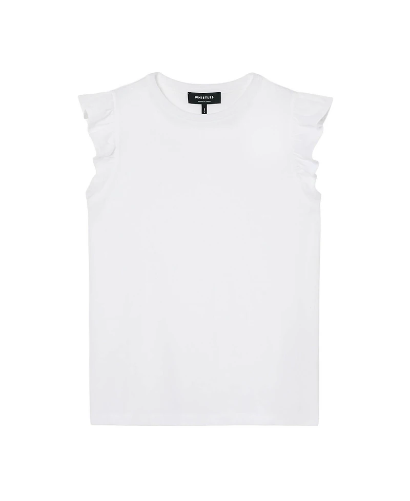 Whistles Women's Frill Sleeve Broderie Top