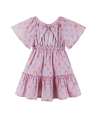 Andy & Evan Toddler Girls Flutter Sleeve Seersucker Bow Dress