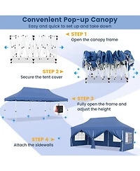 Sugift 10 x 20 Feet Pop Up Canopy Tent with 6 Sidewalls Windows and Carrying Bag for Party Wedding Picnic