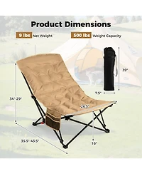 Sugift Folding Camping Chair for Adults with 4-Position Adjustable Backrest and Carrying Bag