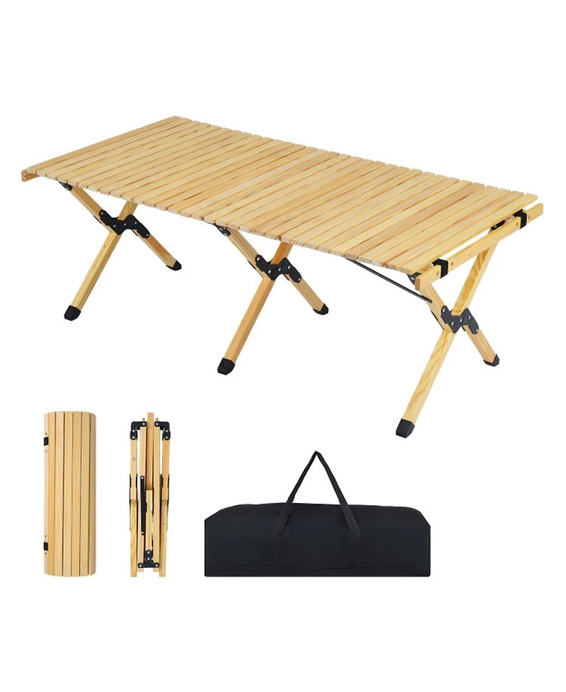 Sugift 48 inches Folding Camping Table with Carry Bag for Backyard