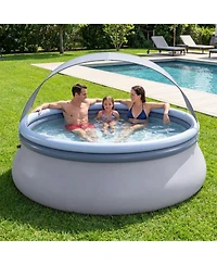 Sugift Inflatable Pool with Sunshade Canopy and 2 Air Chambers
