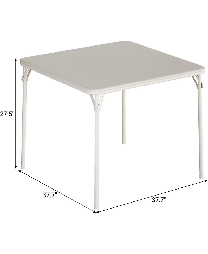 homfan Square Folding Card Table with Pu Leather Surface, Metal Frame