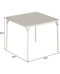 homfan Square Folding Card Table with Pu Leather Surface, Metal Frame