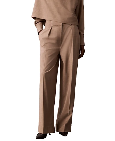 Calvin Klein Petite High-Rise Wide-Leg Pants