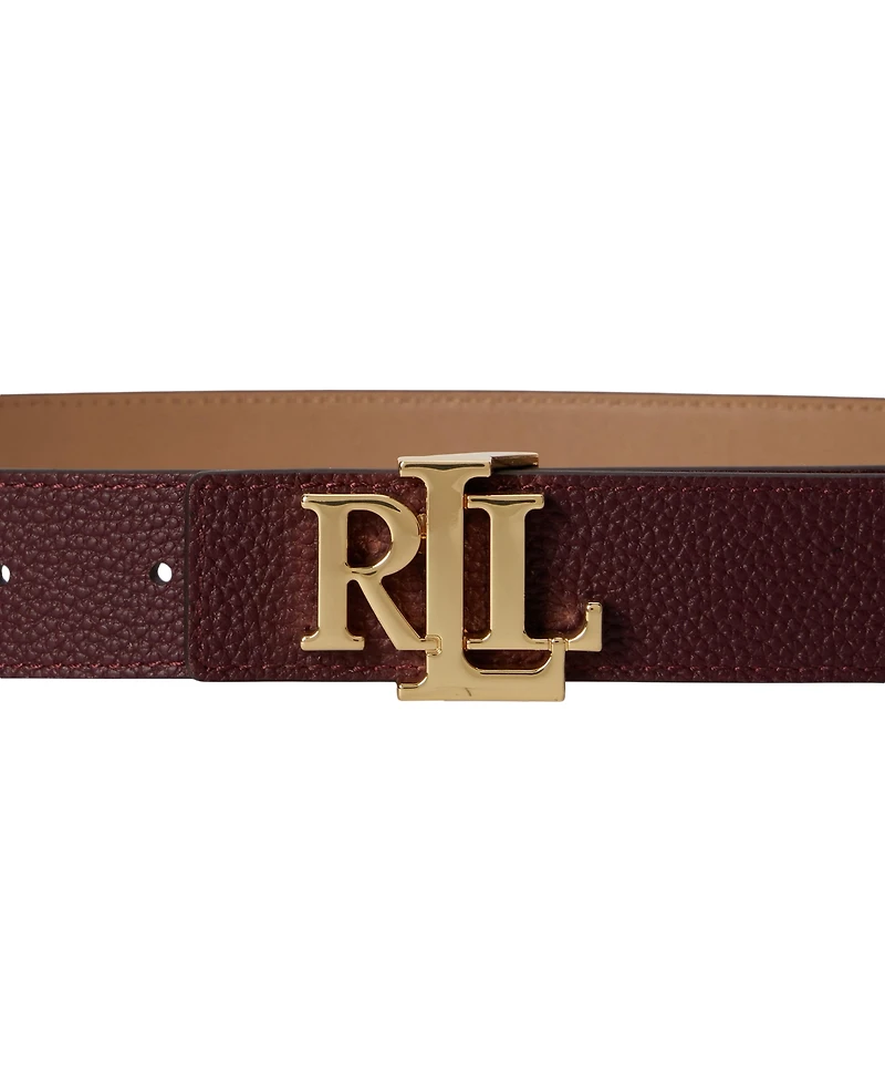 Lauren Ralph Reversible Pebbled Leather Buckle Belt
