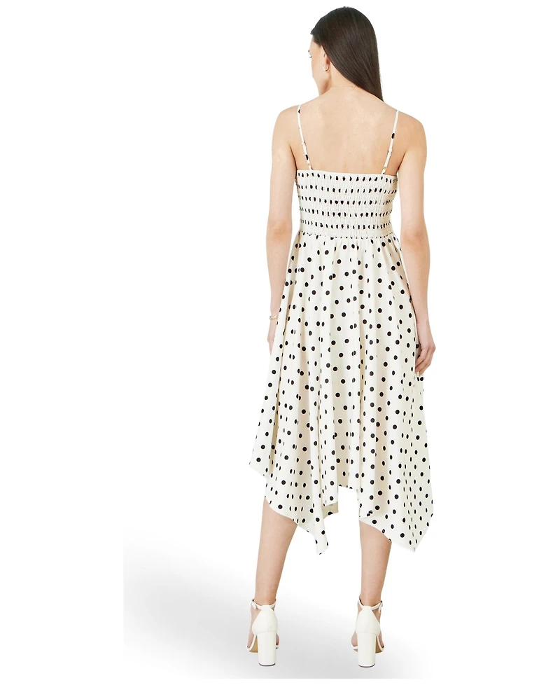 Yumi Women's Square Neck Hankerchief Hem Dress