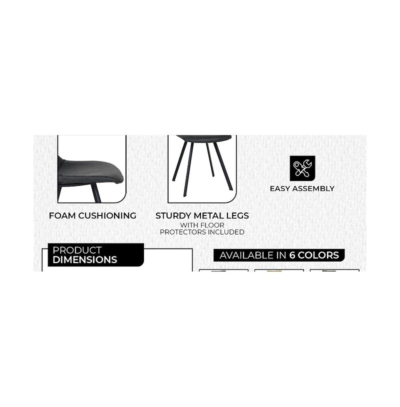 LeisureMod Markley Modern Leather Dining Chair With Metal Legs